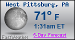 Weather Forecast for West Pittsburg, PA