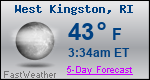 Weather Forecast for West Kingston, RI