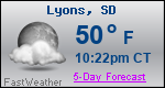 Weather Forecast for Lyons, SD