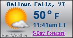 Weather Forecast for Bellows Falls, VT