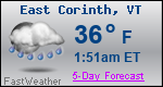 Weather Forecast for East Corinth, VT