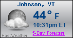 Weather Forecast for Johnson, VT