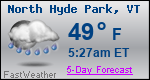 Weather Forecast for North Hyde Park, VT