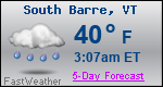 Weather Forecast for South Barre, VT