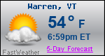 Weather Forecast for Warren, VT