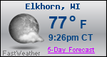 Weather Forecast for Elkhorn, WI