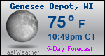 Weather Forecast for Genesee Depot, WI