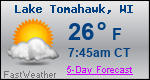 Weather Forecast for Lake Tomahawk, WI