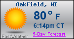 Weather Forecast for Oakfield, WI