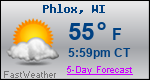 Weather Forecast for Phlox, WI