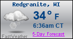 Weather Forecast for Redgranite, WI