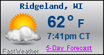 Weather Forecast for Ridgeland, WI