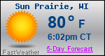 Weather Forecast for Sun Prairie, WI