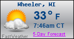 Weather Forecast for Wheeler, WI