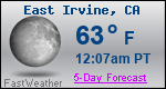 Weather Forecast for East Irvine, CA
