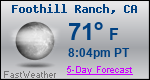 Weather Forecast for Foothill Ranch, CA