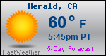 Weather Forecast for Herald, CA