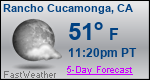 Weather Forecast for Rancho Cucamonga, CA