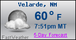 Weather Forecast for Velarde, NM