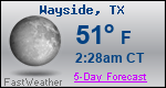 Weather Forecast for Wayside, TX