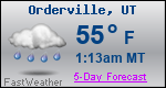 Weather Forecast for Orderville, UT