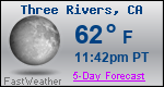 Weather Forecast for Three Rivers, CA
