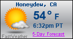 Weather Forecast for Honeydew, CA