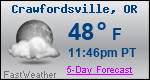 Weather Forecast for Crawfordsville, OR