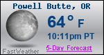 Weather Forecast for Powell Butte, OR