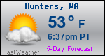 Weather Forecast for Hunters, WA