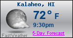 Weather Forecast for KalÄheo, HI