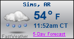 Weather Forecast for Sims, AR