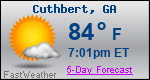 Weather Forecast for Cuthbert, GA