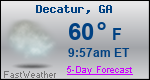 Weather Forecast for Decatur, GA
