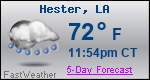 Weather Forecast for Hester, LA