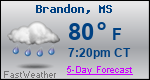 Weather Forecast for Brandon, MS
