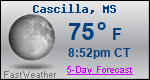 Weather Forecast for Cascilla, MS