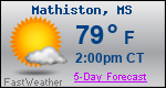Weather Forecast for Mathiston, MS