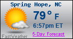 Weather Forecast for Spring Hope, NC