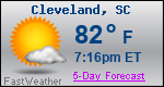 Weather Forecast for Cleveland, SC