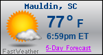 Weather Forecast for Mauldin, SC