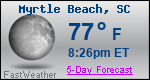 Weather Forecast for Myrtle Beach, SC