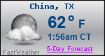 Weather Forecast for China, TX