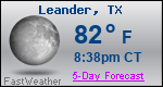 Weather Forecast for Leander, TX
