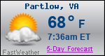 Weather Forecast for Partlow, VA