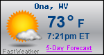Weather Forecast for Ona, WV