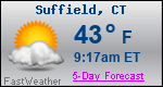 Weather Forecast for Suffield, CT