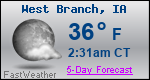 Weather Forecast for West Branch, IA