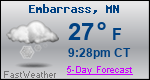 Weather Forecast for Embarrass, MN
