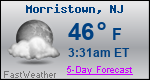Weather Forecast for Morristown, NJ